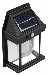 Lampada da parete solare LED con sensore LED/3,7V 600 mAh IP44 nera