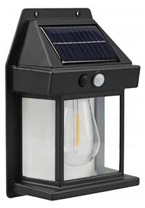 Lampada da parete solare LED con sensore LED/3,7V 600 mAh IP44 nera