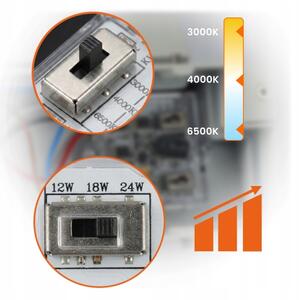 LED Stm applique da parete per esterni LED/12/18/24W/230V 3000/4000/6500K IP54 nero