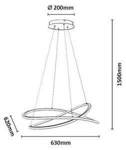 Rabalux 72341 - Lampadario LED dimmerabile su cavo MALIRA 75W/230V 3000-6500K+telecomando