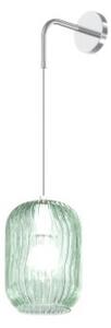 Applique regolabile cromo 1 luce vetro verde 1181cr-a-ve