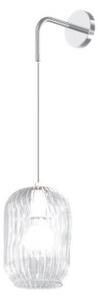 Applique regolabile cromo 1 luce vetro trasparente 1181cr-a-tr