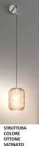 Applique regolabile ottone sat. 1 luce vetro ambra 1181os-a-am