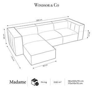 Divano angolare in pelle marrone cognac (angolo sinistro) Madame - Windsor & Co Sofas