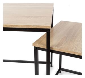 Tavolini in colore naturale in set di 3 pezzi 50x50 cm - Compactor