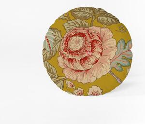 Cuscino giallo , ø 40 cm Japanese Flowers - Velvet Atelier