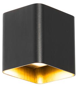 Lampada da parete moderna nera con LED IP54 quadrata - Evi