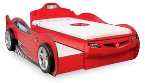 Coupé Auto letto macchina per bambini (con letto amico) (90x190 - 90x180 Cm) - Rosso