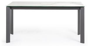 Tavolo allungabile Axis in porcellanato Kalos Bianco e gambe antracite 160 (220) cm