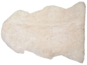 Tappeto in pelle di montone bianco 65 x 110 cm a pelo lungo naturale in stile rustico Beliani
