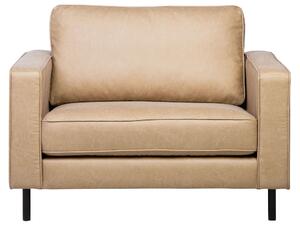 Poltrona in tessuto beige minimalista soggiorno sedia gambe nere braccio a binario Beliani