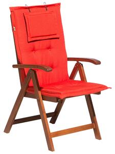 Cuscino per sedia da giardino Cuscino per schienale in poliestere rosso Design moderno Cuscino per esterni Beliani