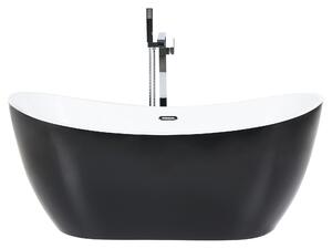 Vasca da bagno nera con argento sanitario singolo acrilico 170 x 77 cm autoportante moderno Beliani