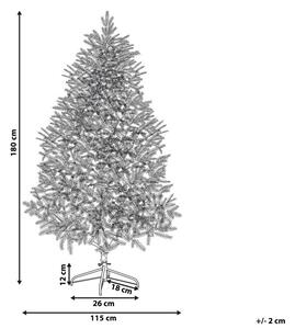 Albero di Natale Artificiale Verde Tradizionale Base Metallo PVC 180 cm Beliani