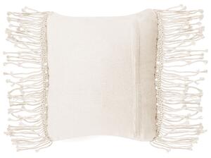 Set di 2 cuscini decorativi in macramè di cotone beige 40 x 45 cm con nappe in corda Boho Retro Decor accessori Beliani