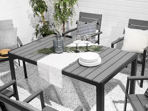 Tavolo da giardino in alluminio grigio e Nero per 6 persone moderno resistente agli agenti atmosferici Beliani
