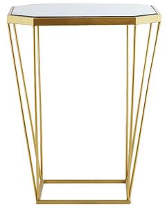 Set di 2 Tavolini in Metallo Base dorato Vetro Specchio Round Top Decorativo Glam Beliani