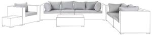 Fodere per cuscini per esterni Set divano in tessuto grigio Fodere per cuscini laterali posteriori Beliani