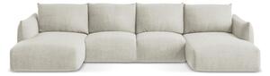 Divano angolare beige allungabile (a U) Leila – Makamii