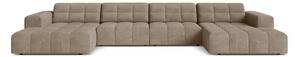 Divano angolare beige (a U) con rivestimento in ciniglia Chicago – Cosmopolitan Design