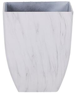Set di 2 vasi per piante da esterno per interni effetto marmo bianco miscela di pietra quadrata dal design moderno Beliani