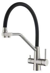 SolidKeus - Rubinetto da cucina 3-in-1 con doccetta estraibile e rotazione a 360°