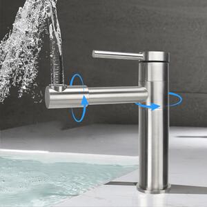 Omgoods - Rubinetto per lavabo in acciaio inossidabile, girevole a 720°
