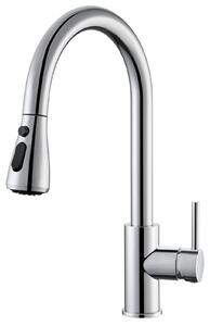 Solidchoice - Rubinetto da cucina con soffione estraibile ad alta pressione, finitura cromata