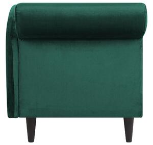 Chaise longue rivestimento in velluto verde con contenitore a versione sinistra con supporto Beliani