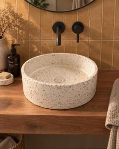 Lavabo 39 cm ciotola da appoggio terrazzo rosso Capri
