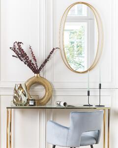 Specchio da parete ovale dorato 90 x 55 cm arte da parete Decor Stile Glam Living Room Beliani
