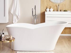 Vasca da bagno freestanding bianco lucido sanitario acrilico 1700 x 800 mm singolo ovale moderno design minimalista Beliani