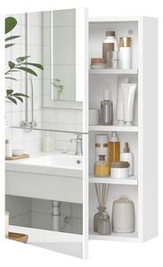 Omgoods - Mobiletto a muro con doppio specchio - Mobiletto a parete salvaspazio per piccoli ambienti