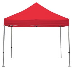 Gazebo richiudibile pieghevole Struttura in Alluminio 3 x 3 altezza totale 3 mt tessuto in Poliestere x L'esterno altezza regolabile in 5 livelli. colore Rosso