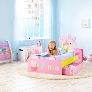 Peppa Pig Disney Lettino per Bambini con Cassetti 140x70 cm Rosa WORL213010