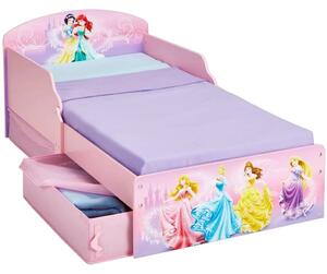 Disney Lettino per Bambini con Cassetti Princess 142x59x77 cm Rosa WORL660018