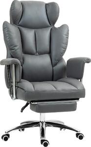 Sedia da ufficio HOMCOM con funzione reclinabile, sedia da scrivania ergonomica, sedia girevole