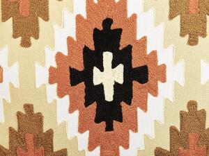 Set di 2 cuscini decorativi in cotone multicolore 50 x 50 cm motivo geometrico ricamato a mano sfoderabile con imbottitura in stile boho Beliani