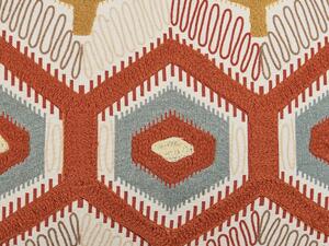 Cuscino decorativo cotone multicolore 40 x 60 cm motivo geometrico Ricamato a Mano Rivestimento Sfoderabile con Imbottitura Stile boho Beliani