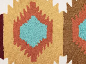 Cuscino decorativo cotone multicolore 40 x 60 cm motivo geometrico Ricamato a Mano Rivestimento Sfoderabile con Imbottitura Stile boho Beliani