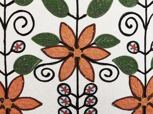 Cuscino sfoderabile in cotone multicolore 50 x 50 cm motivo floreale ricamato a mano sfoderabile con imbottitura in stile boho Beliani