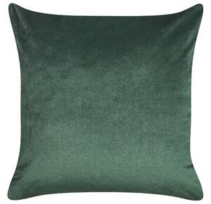 Set di 2 cuscini decorativi velluto verde 45 x 45 cm Foglia d'oro stampa Accessori arredo glamour Beliani