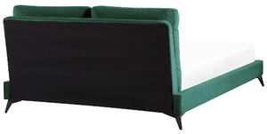 Letto imbottito moderno in velluto di colore verde 160 x 200 cm moderno elegante Beliani
