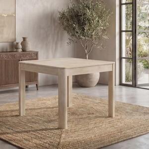 WOHNLING Tavolo da pranzo in legno massello di mango 80x80 cm, effetto sbiancato, tavolo da pranzo quadrato, tavolo da cucina per 4 persone, tavolo in legno, tavolo da pranzo, realizzato a mano