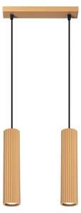 Lampada a sospensione KARBON 2 oro 2xGU10 10W alluminio 90x6.5x30cm Sollux Lighting