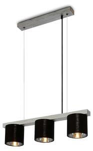 Briloner Leuchten LURI - Lampade a sospensione - 4736034 - Regolabile in altezza - Silver-Crafted - Legno - Attacco E14 max. 25 Watt - 3 luci - 65 x 15 x 136 cm