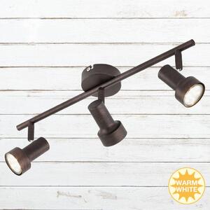 Faretto LED da soffitto, 48 cm, 9 W, rame, lampade Briloner