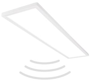 Plafoniera LED ultrapiatta con rilevatore di movimento - IP44 Plafoniera LED per bagno Plafoniera per bagno, pannello a soffitto ultrapiatto per ambienti umidi, 98 x 20 x 3 cm (LxLxH)
