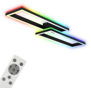 BRILONER - Lampada da soffitto RGB, lampada da soffitto retroilluminata a LED, dimmerabile, temperatura colore regolabile, cornice LED RGB, telecomando, nero