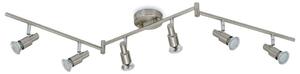 Faretto LED per soffitto orientabile e inclinabile 6xGU10 18W nichel opaco Briloner